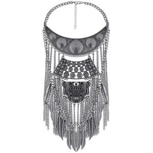 Collar Necklaces Feathers Exaggerated Vintage Maxi Choker Statement Boho Chunky